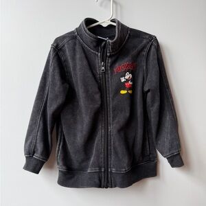 Disney Charcoal Mickey Zip-Front Jacket with Red & Yellow Details